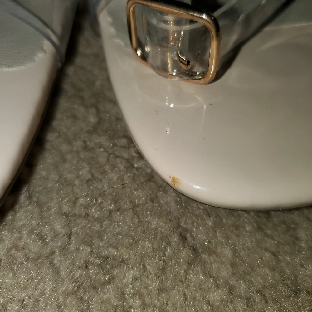 NWOT Misguided Clear Mid Illusion Heel Perspex Sandal, Size 10, Clear/Cr…